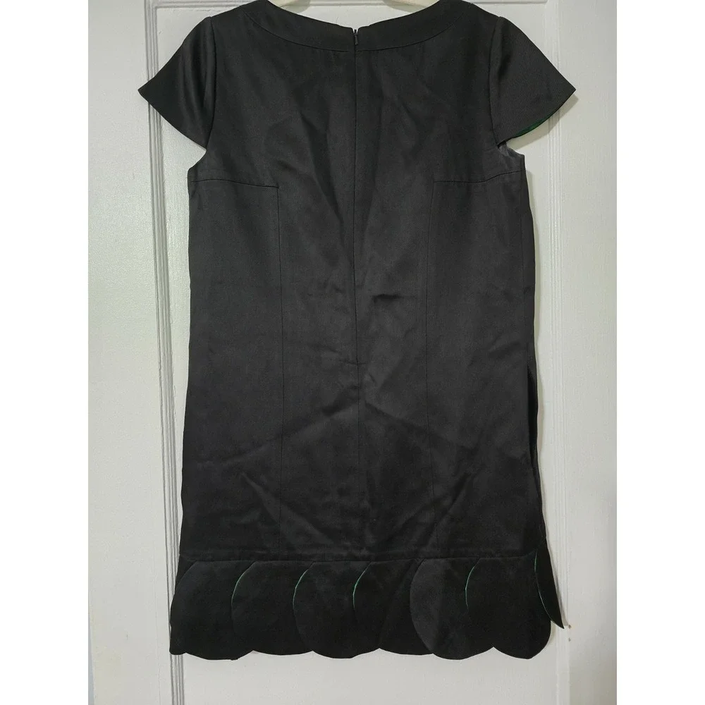 Tibi Dress Size 8 Black A Line Shift Dress Green‎ Accents Cocktail Party